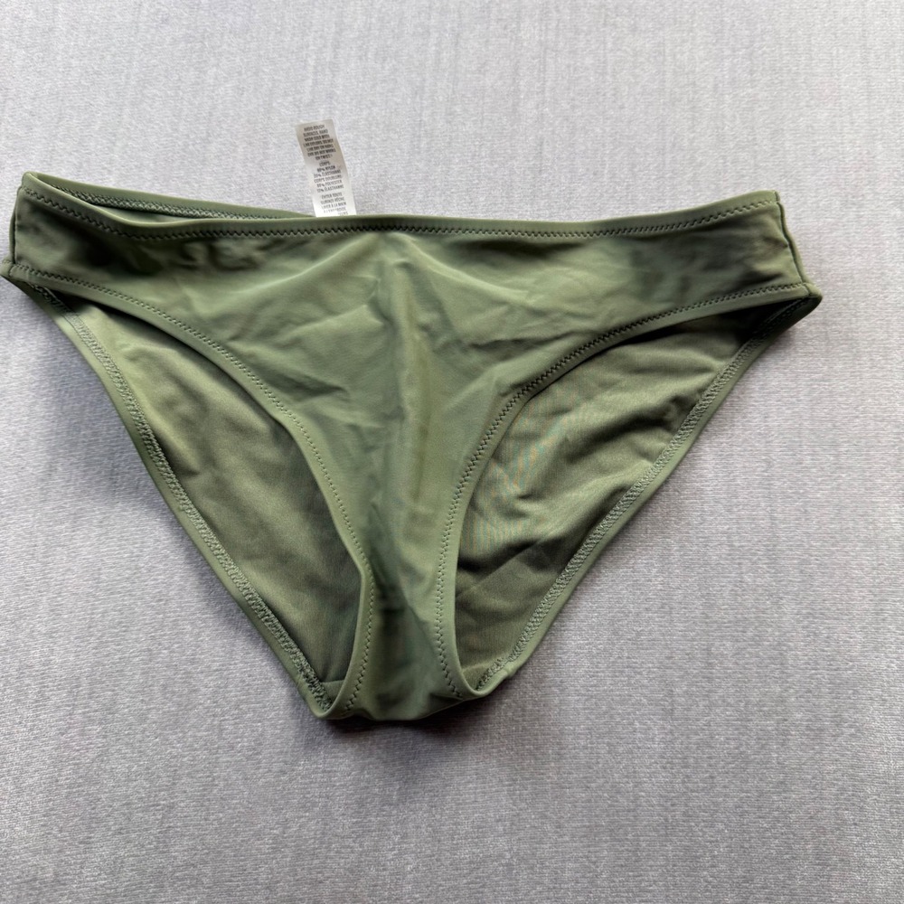 Aerie Olive Green Ribbed Bikini Bottom Swimwear Size Small S P Low Rise